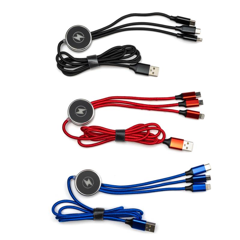 Charging cable 3 in 1 with LED logo