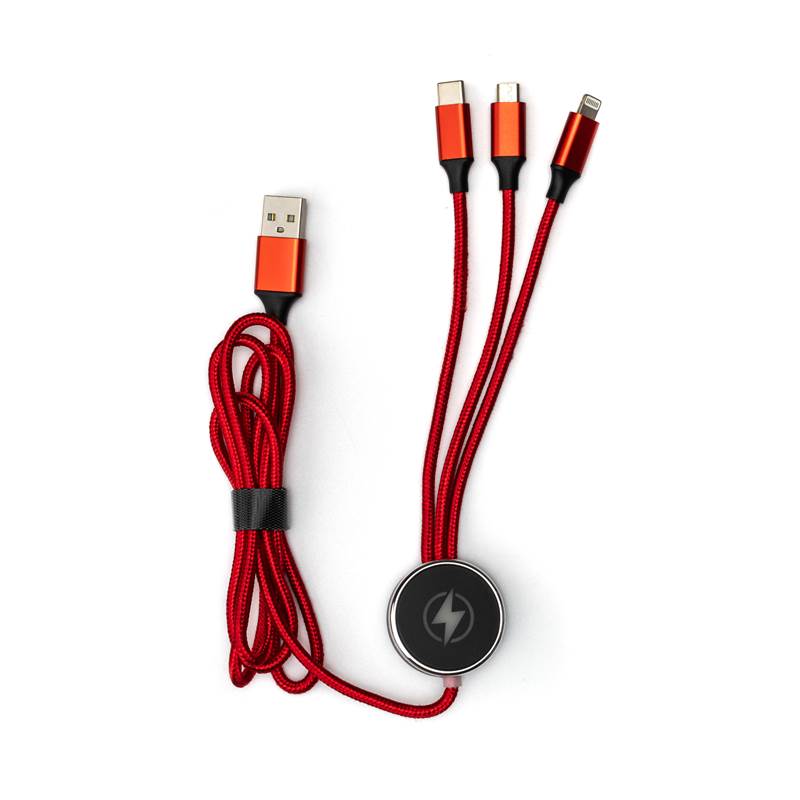Charging cable 3 in 1 with LED logo - Image 10