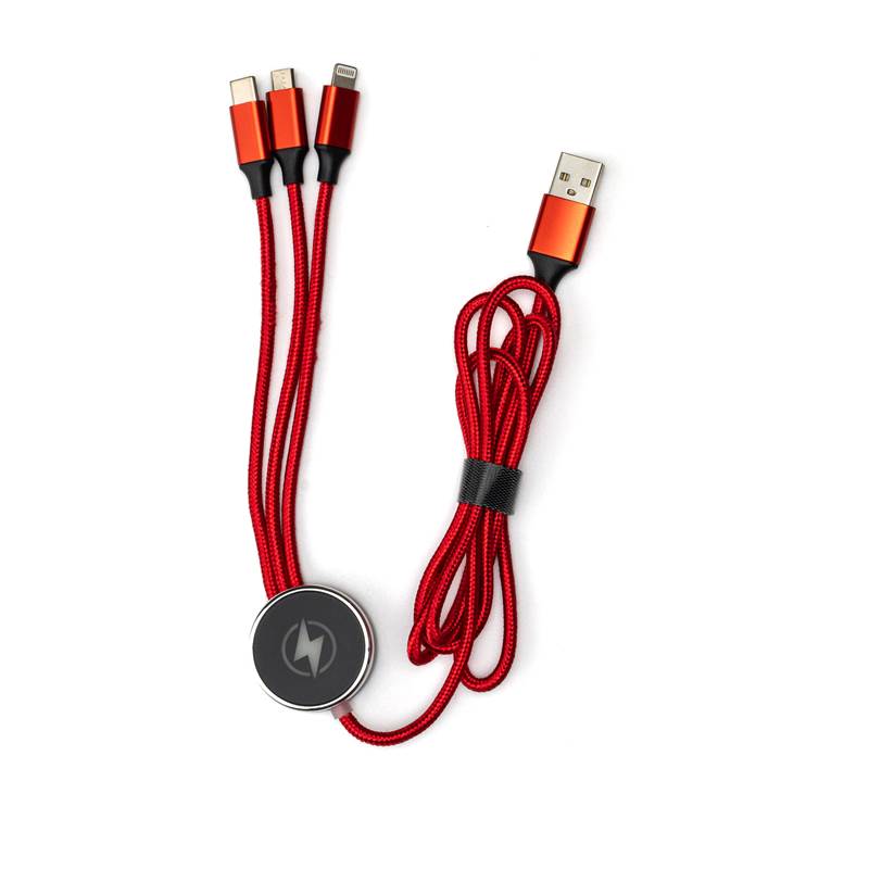 Charging cable 3 in 1 with LED logo - Image 11