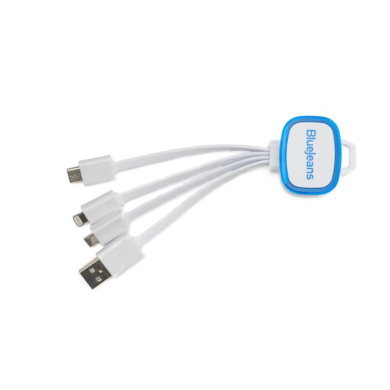3 in 1 charging cable with LED personalisation