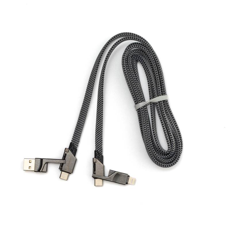 Charging and data transfer cable with various connectors